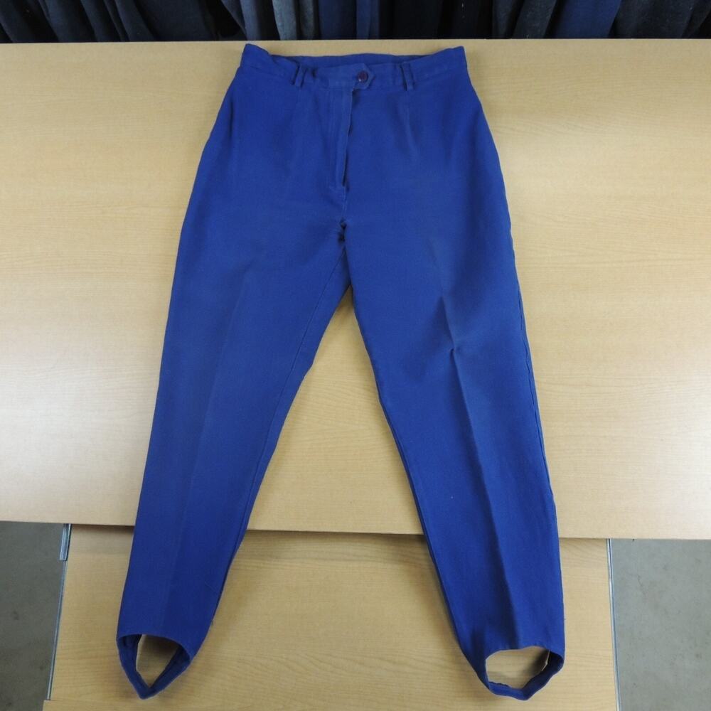 VTG 80 ASHLEIGH MORGAN SPORT BLUE STRETCH HIGH RISE STIRUP PANTS Size 14